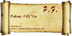 Pakan Fáta névjegykártya